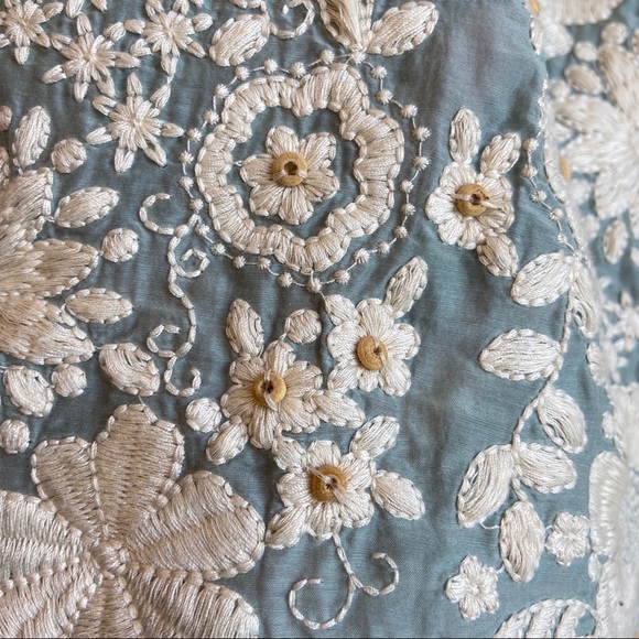 Anthropologie Blue Tassel Embroidered Skirt - Picture 12 of 15